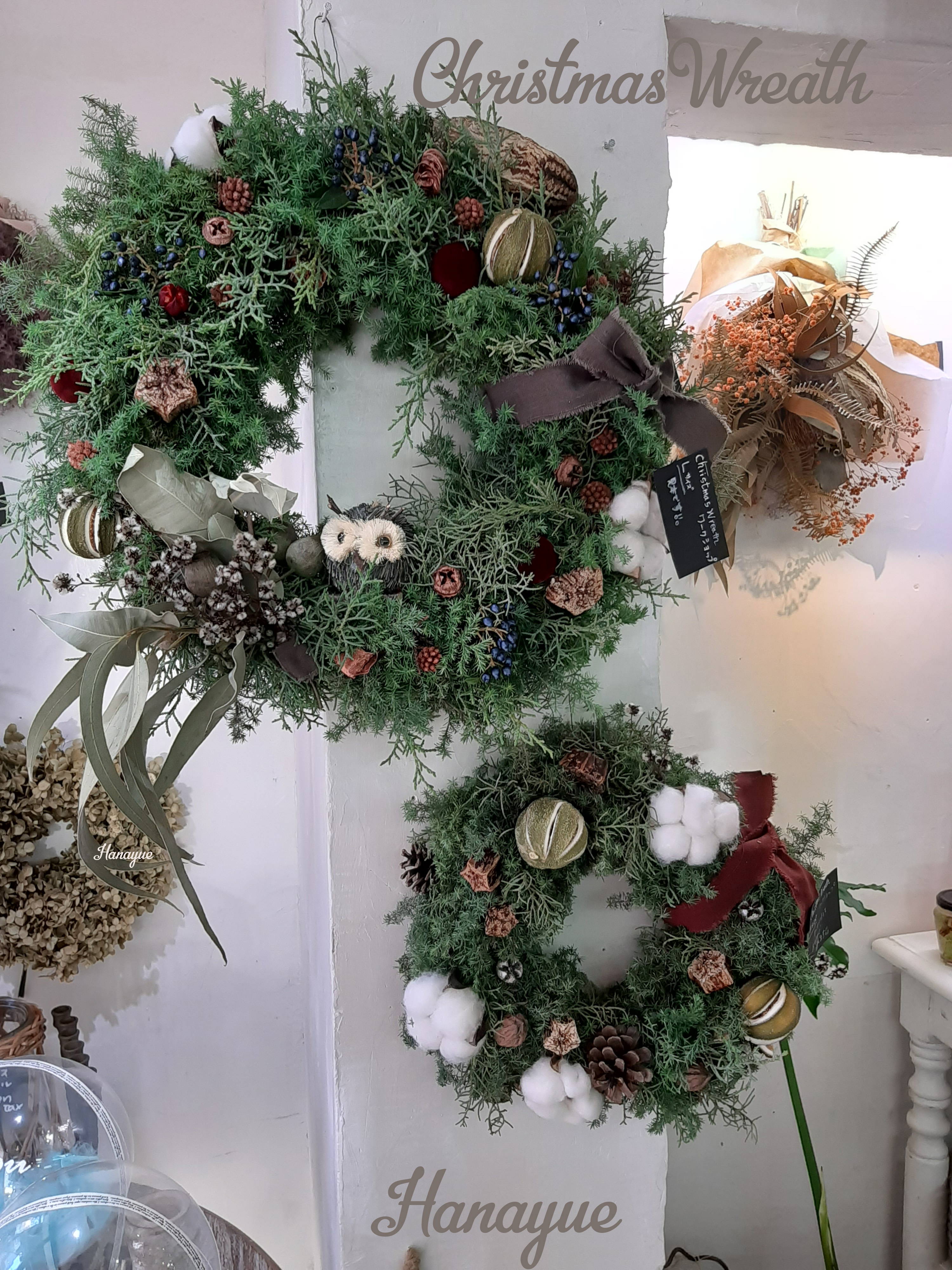 21 Christmas Wreath ワークショップのご案内です Hanayue